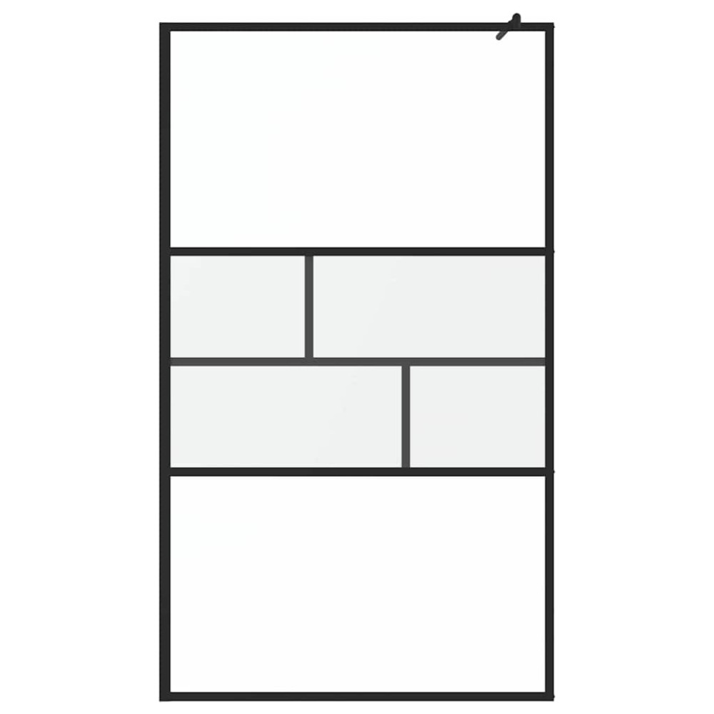 Produktbild för Walk-in Duschvägg Svart 115 x 195 x 0,5 cm Glas och Aluminium