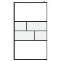 Produktbild för Walk-in Duschvägg Svart 115 x 195 x 0,5 cm Glas och Aluminium