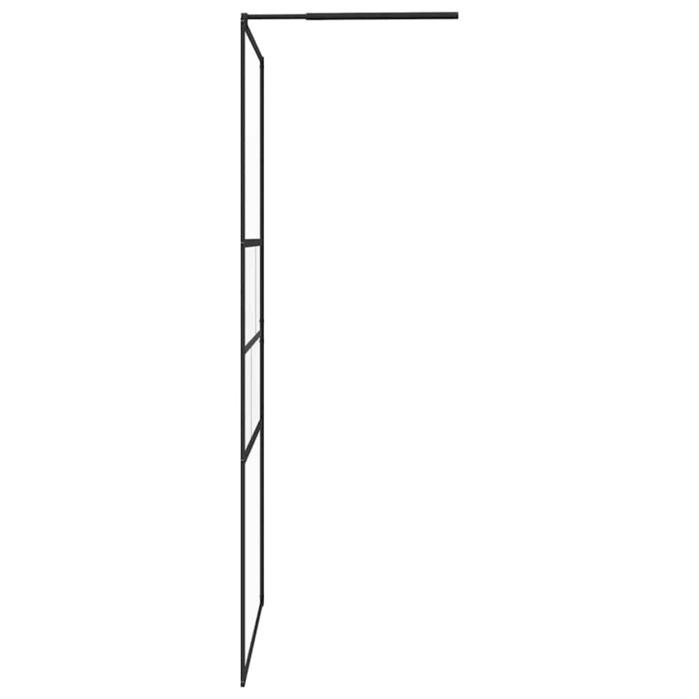 Produktbild för Walk-in Duschvägg Svart 115 x 195 x 0,5 cm Glas och Aluminium