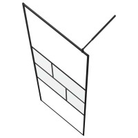 Produktbild för Walk-in Duschvägg Svart 115 x 195 x 0,5 cm Glas och Aluminium