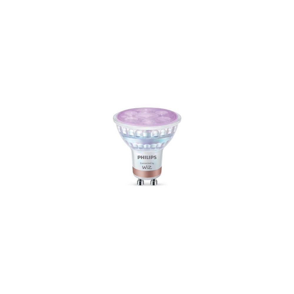 Produktbild för Philips Smart LED Connected by WIZ - LED-spotlight - form: PAR16 - klar finish - GU10 - 4.7 W - full färg och varm till kall - 2200-6500 K (paket om 3)