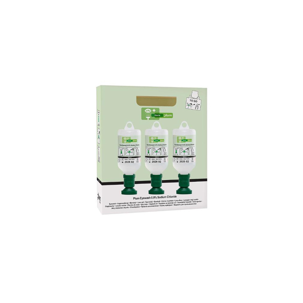 Produktbild för Wound and Eyewash PLUM SodChl 3x500ml