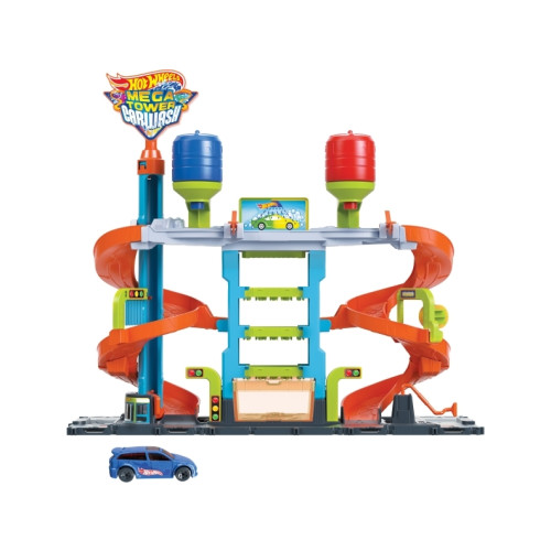 Hot Wheels Hot Wheels City Mega-biltvätt med 1 Color Shifters-bil, leks...