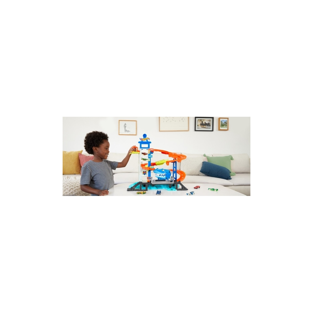Produktbild för Hot Wheels City Mega-biltvätt med 1 Color Shifters-bil, leks...