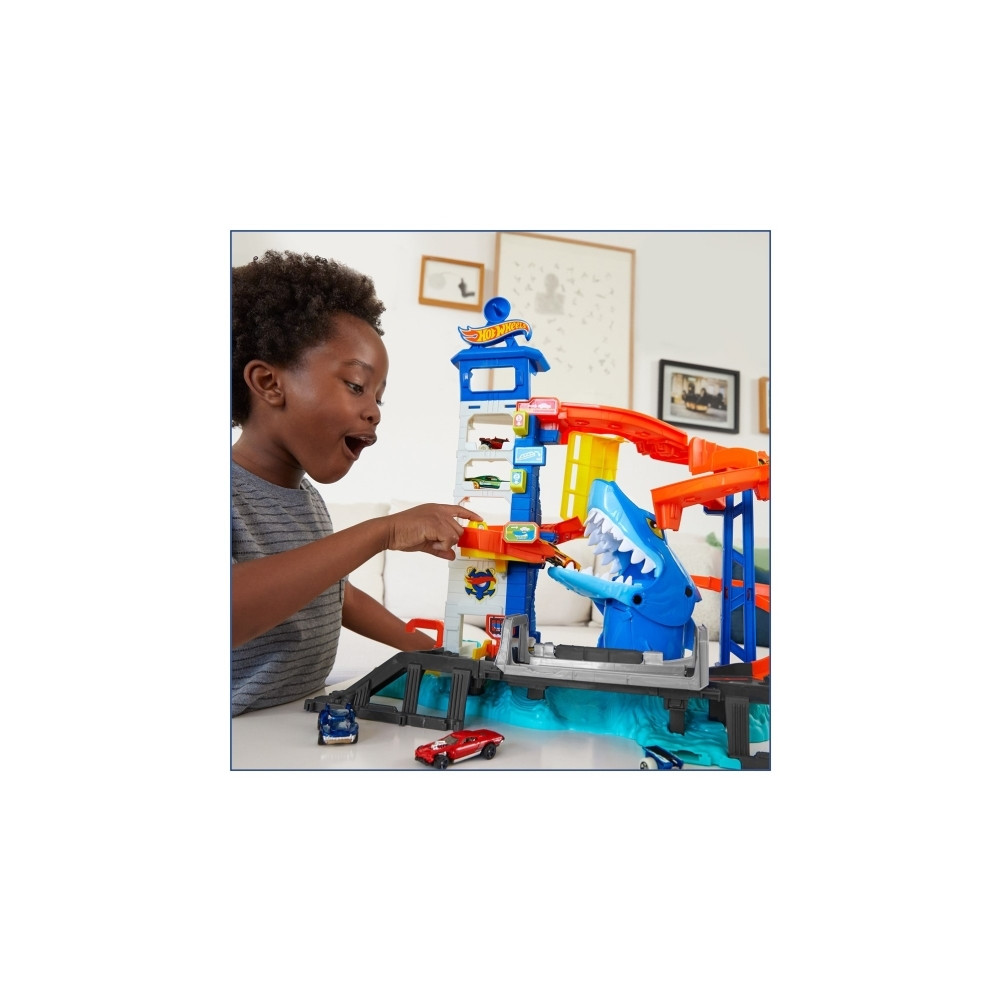 Produktbild för Hot Wheels City Mega-biltvätt med 1 Color Shifters-bil, leks...