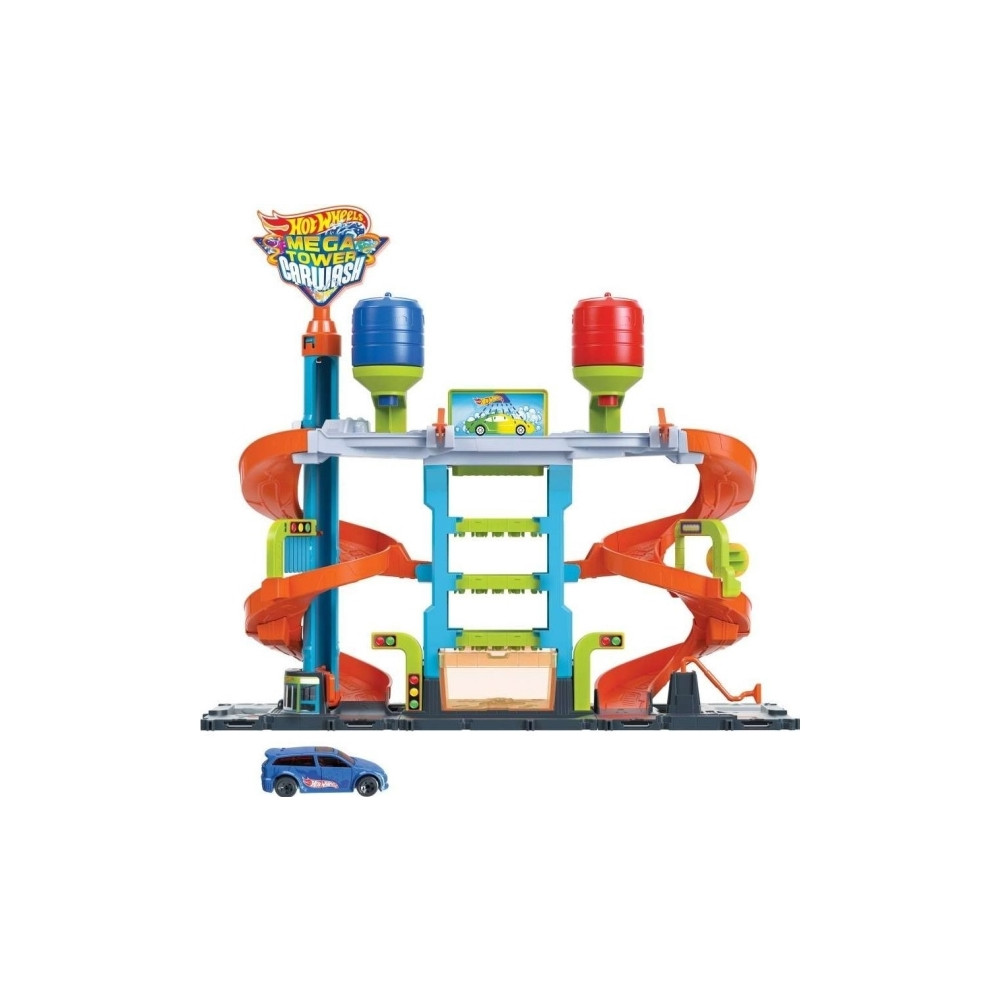 Produktbild för Hot Wheels City Mega-biltvätt med 1 Color Shifters-bil, leks...