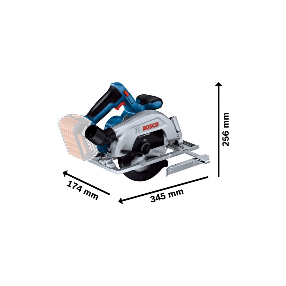 Produktbild för Bosch GKS 18V-57-2 Professional - cirkelsåg - sladdlös - 165 mm - inget batteri