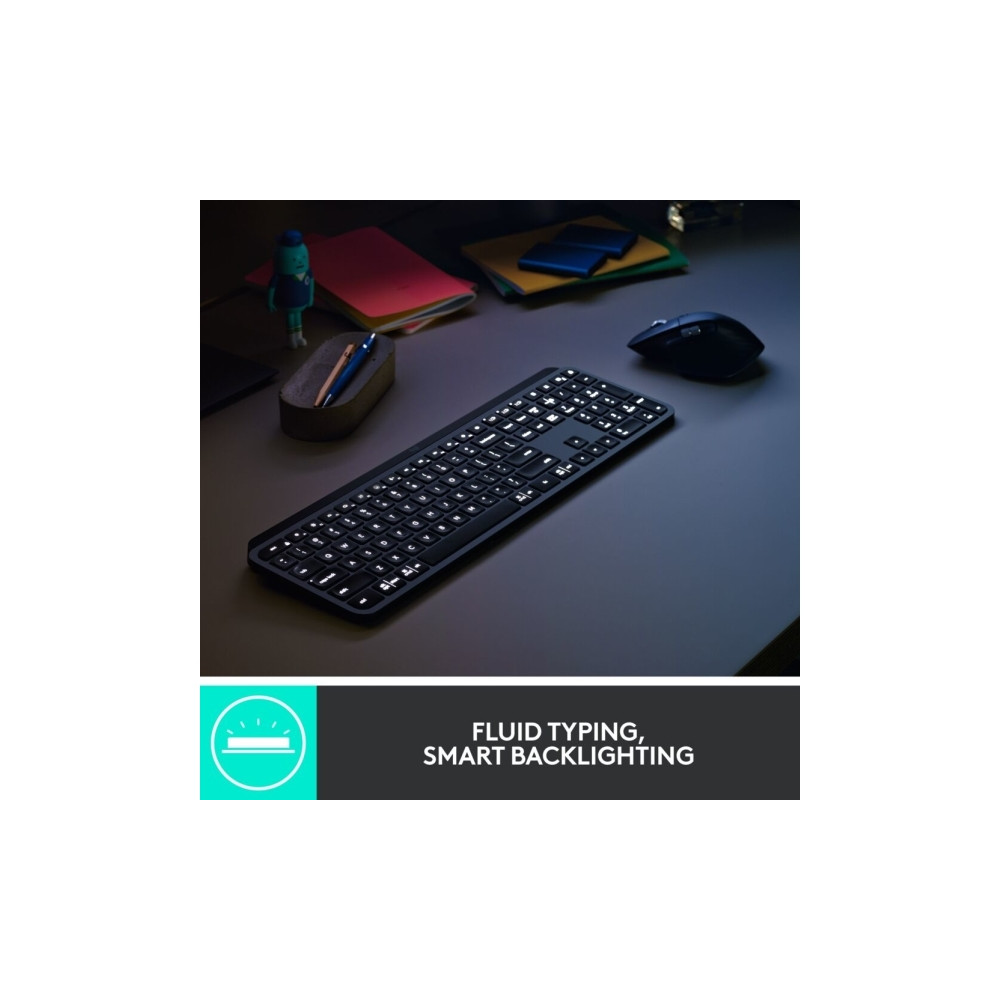 Produktbild för Logitech MX Keys Combo for Business - sats med tangentbord och mus - QWERTY - brittisk - grafit Inmatningsenhet