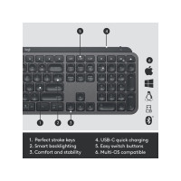 Produktbild för Logitech MX Keys Combo for Business - sats med tangentbord och mus - QWERTY - brittisk - grafit Inmatningsenhet