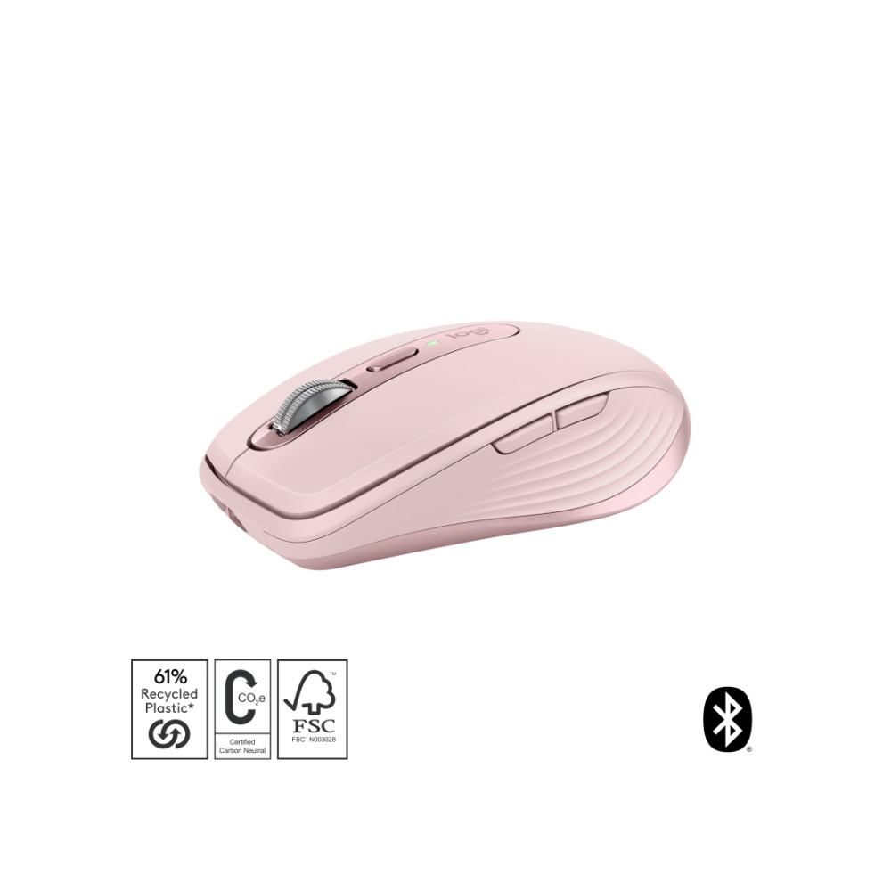 Produktbild för Logitech MX Anywhere 3S - mus - Bluetooth - rosa