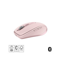 Produktbild för Logitech MX Anywhere 3S - mus - Bluetooth - rosa