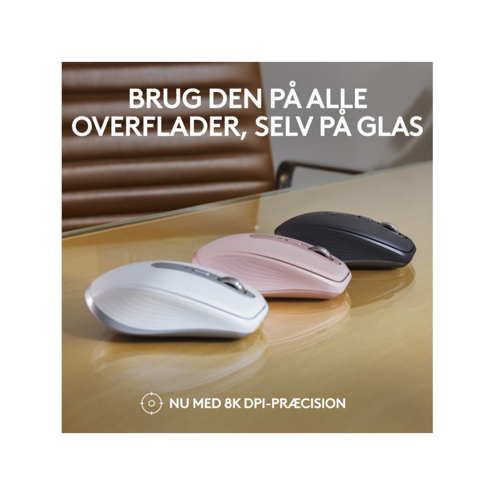 Produktbild för Logitech MX Anywhere 3S - mus - Bluetooth - rosa