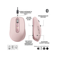 Produktbild för Logitech MX Anywhere 3S - mus - Bluetooth - rosa