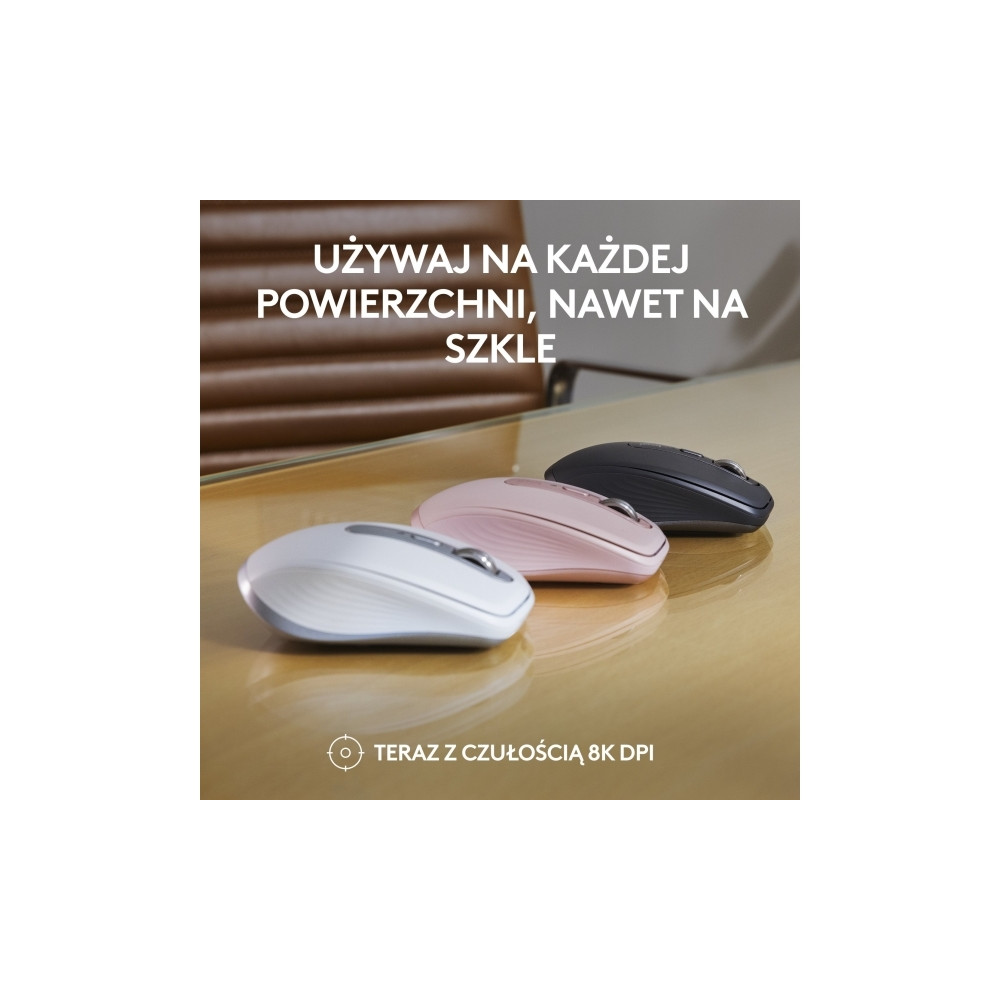 Produktbild för Logitech MX Anywhere 3S - mus - Bluetooth - rosa