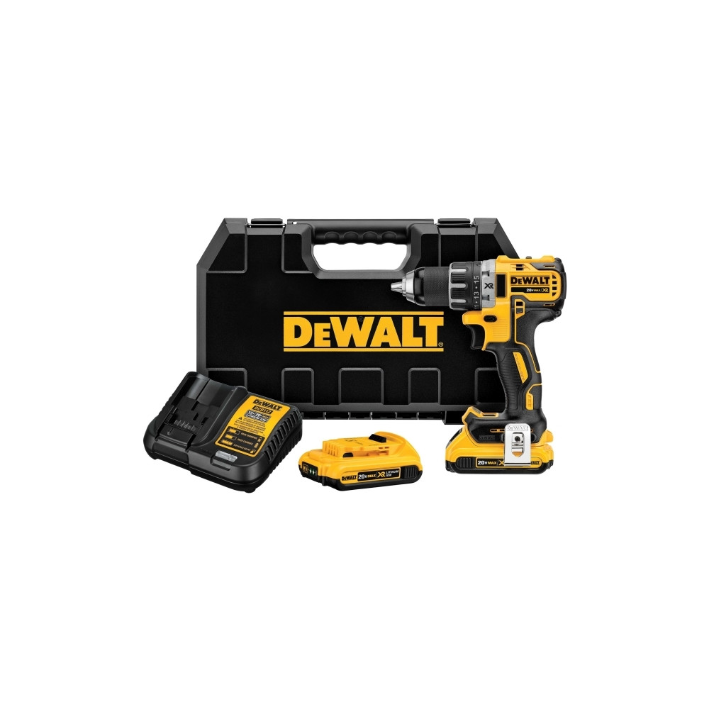 Produktbild för DeWALT DCD791D2-QW borr/drivare - sladdlös - 2 hastigheter - 2 batterier