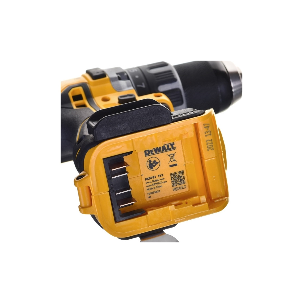 Produktbild för DeWALT DCD791D2-QW borr/drivare - sladdlös - 2 hastigheter - 2 batterier