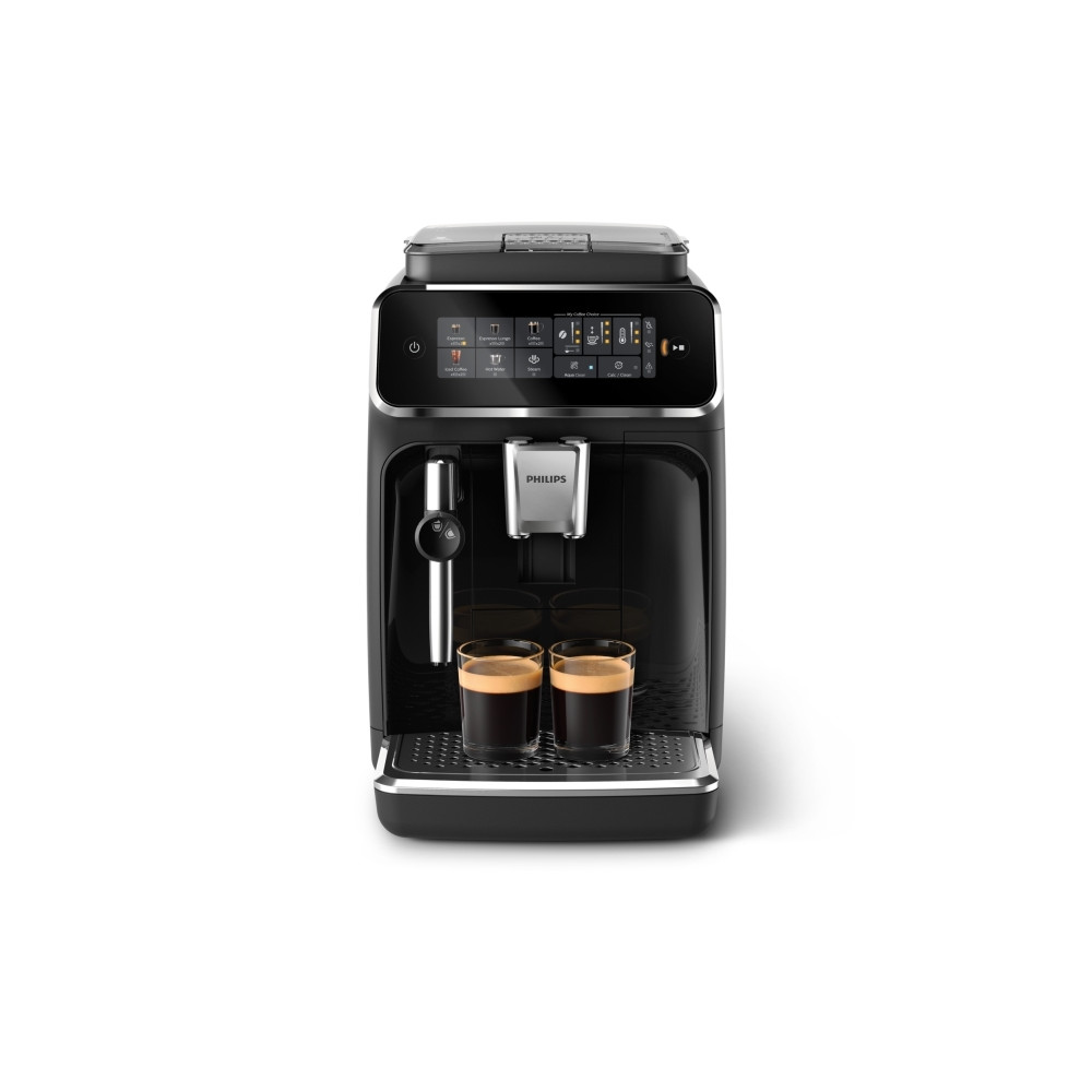 Produktbild för Philips 3300 series EP3321 - automatisk kaffekokare med mjölkskummare - 15 bar - svart lack