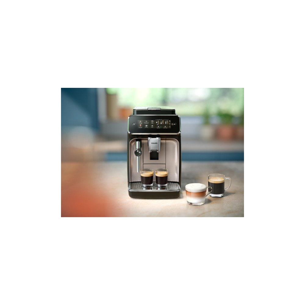 Produktbild för Philips 3300 series EP3321 - automatisk kaffekokare med mjölkskummare - 15 bar - svart lack
