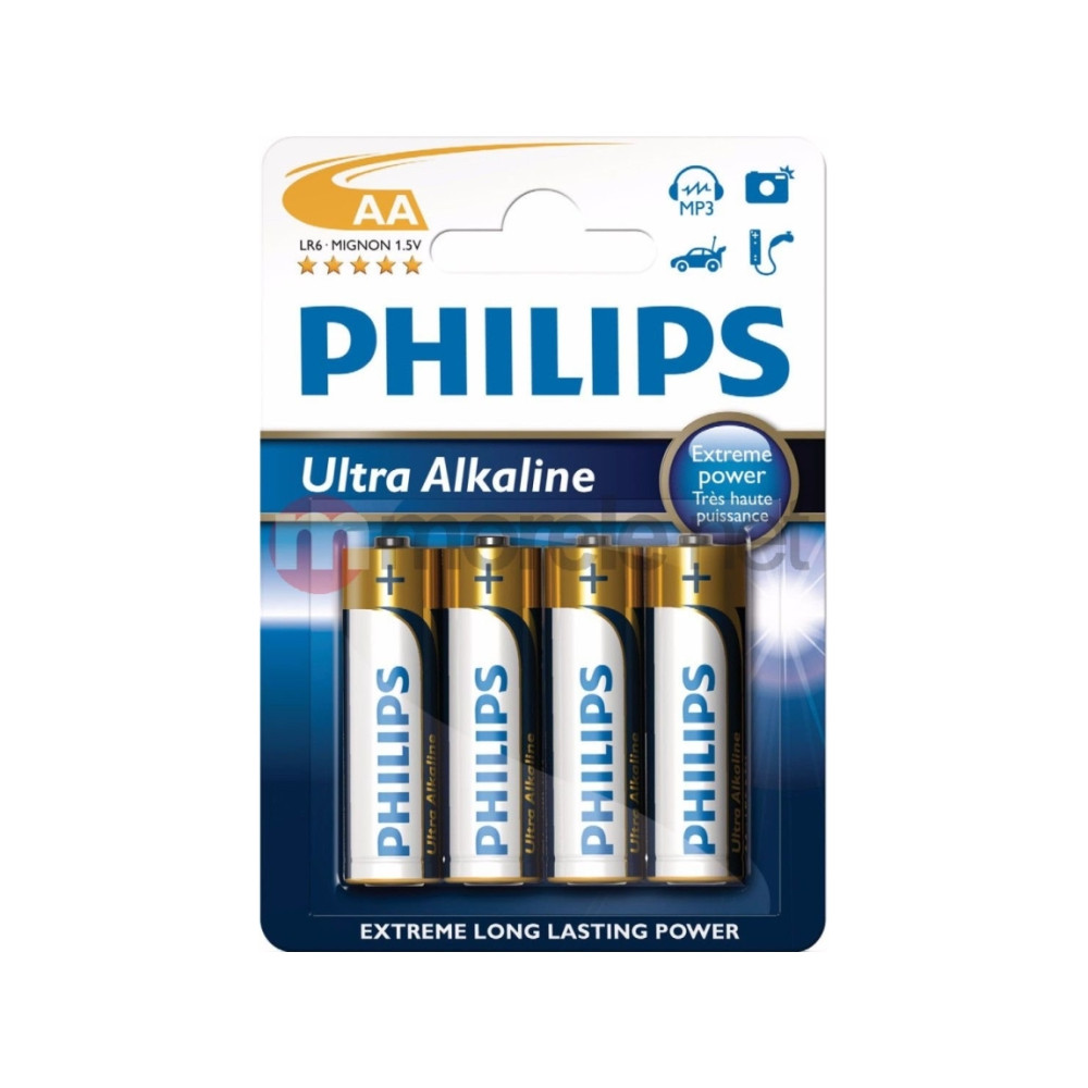 Produktbild för Philips ExtremeLife+ LR6E4B batteri - 4 x AA-typ - alkaliskt