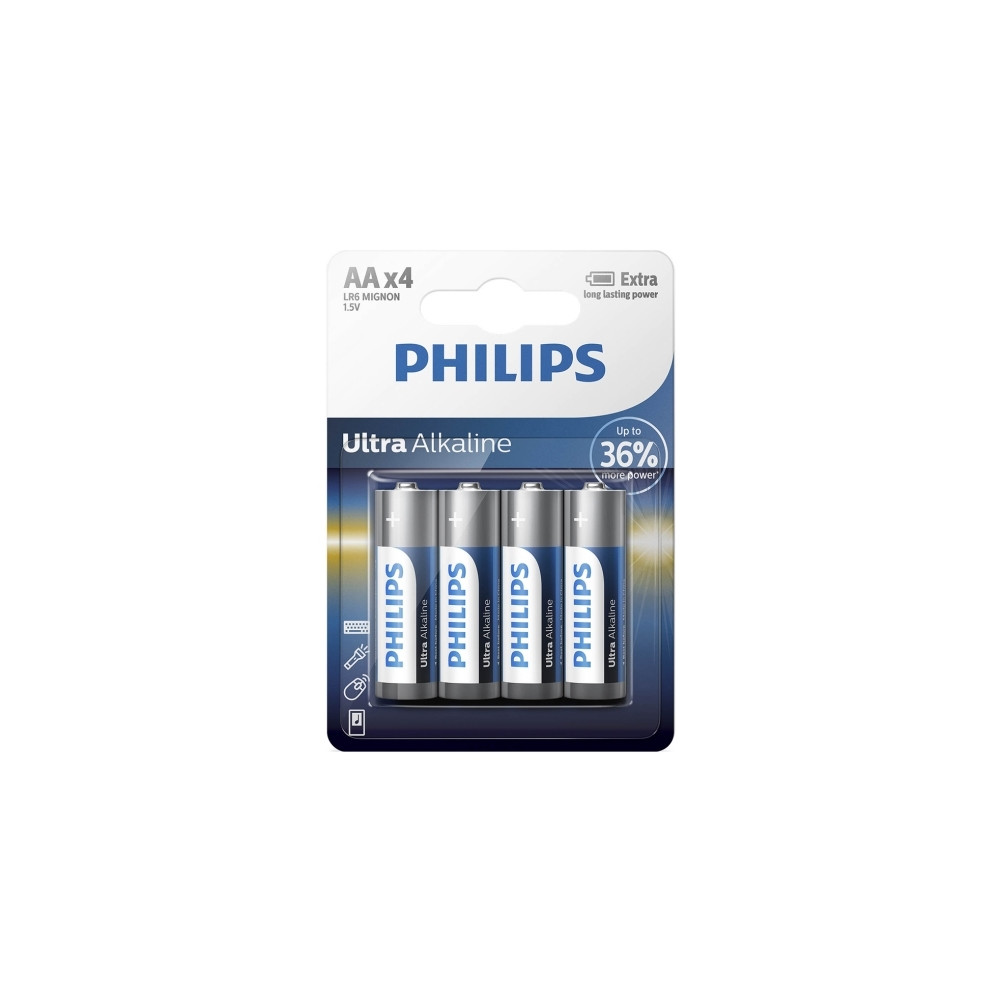 Produktbild för Philips ExtremeLife+ LR6E4B batteri - 4 x AA-typ - alkaliskt