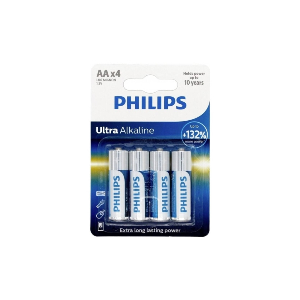 Produktbild för Philips ExtremeLife+ LR6E4B batteri - 4 x AA-typ - alkaliskt