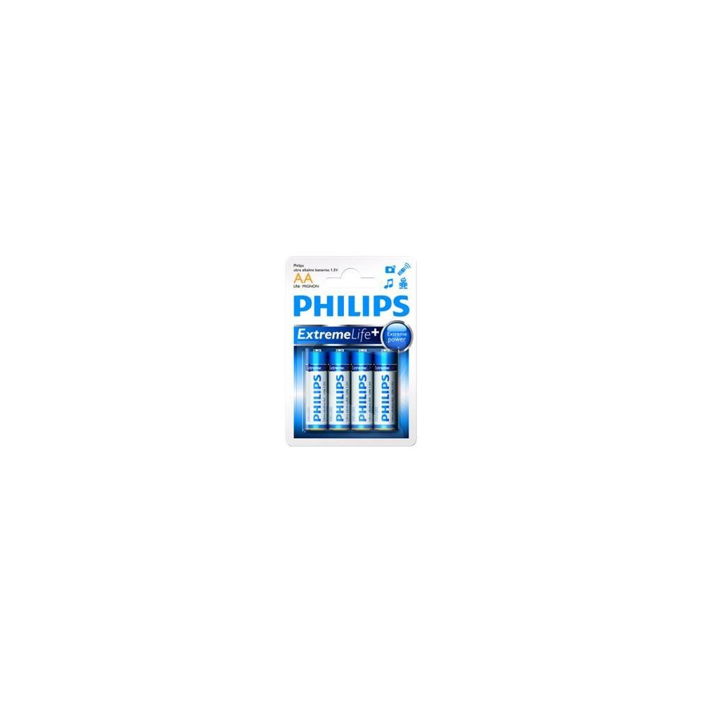 Produktbild för Philips ExtremeLife+ LR6E4B batteri - 4 x AA-typ - alkaliskt