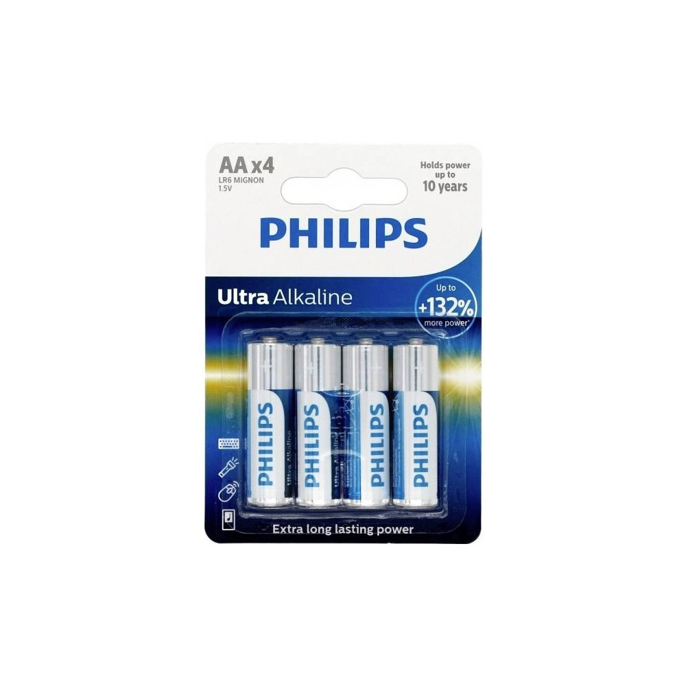 Produktbild för Philips ExtremeLife+ LR6E4B batteri - 4 x AA-typ - alkaliskt