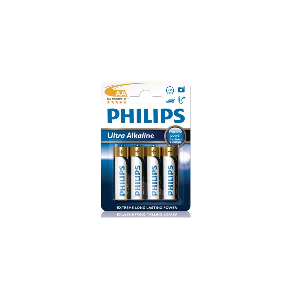 Produktbild för Philips ExtremeLife+ LR6E4B batteri - 4 x AA-typ - alkaliskt