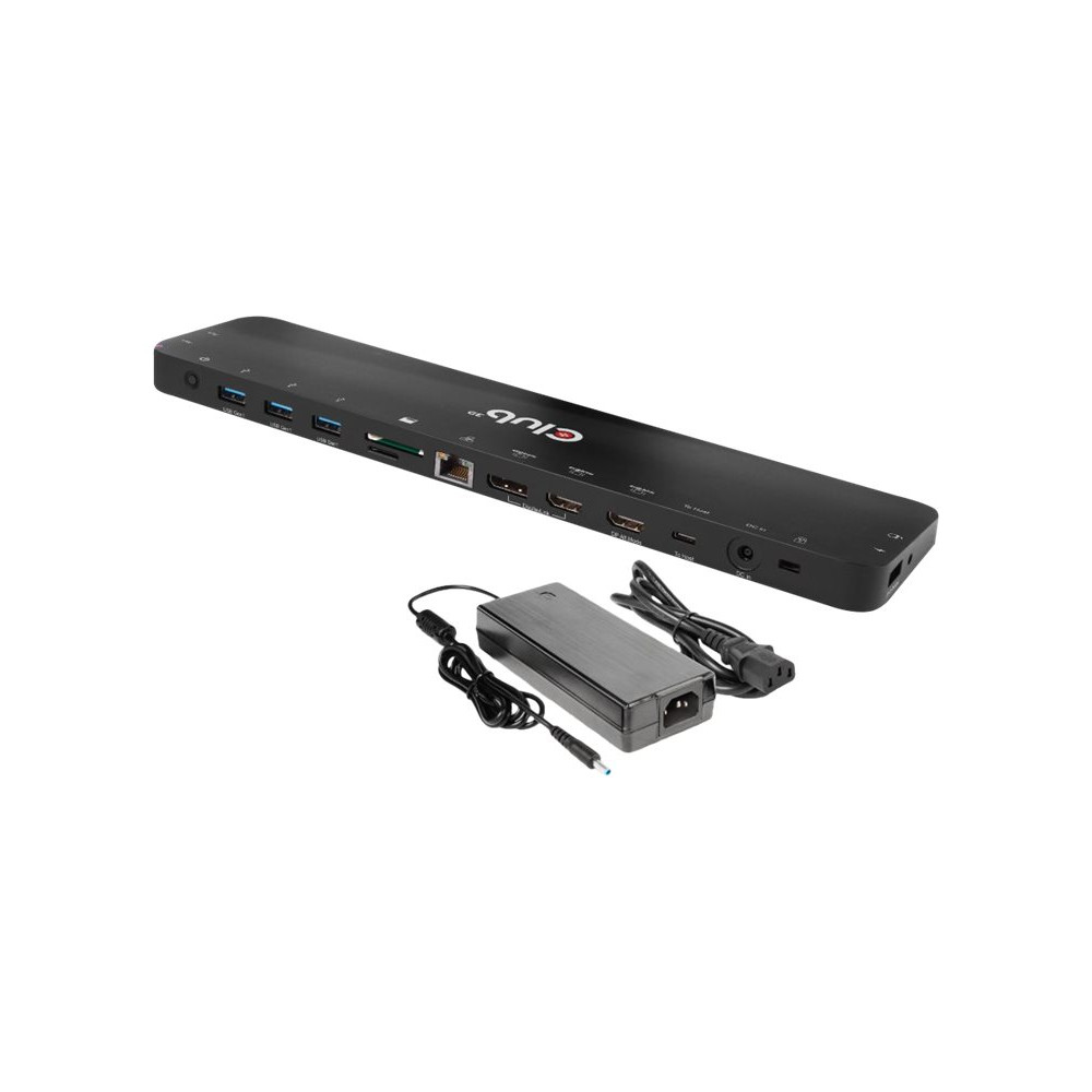 Produktbild för Club 3D - dockningsstation - USB-C - 2 x HDMI, DP - 1GbE