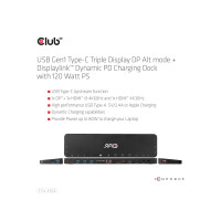 Produktbild för Club 3D - dockningsstation - USB-C - 2 x HDMI, DP - 1GbE