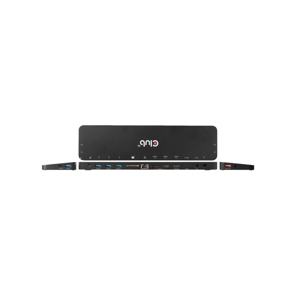 Produktbild för Club 3D - dockningsstation - USB-C - 2 x HDMI, DP - 1GbE