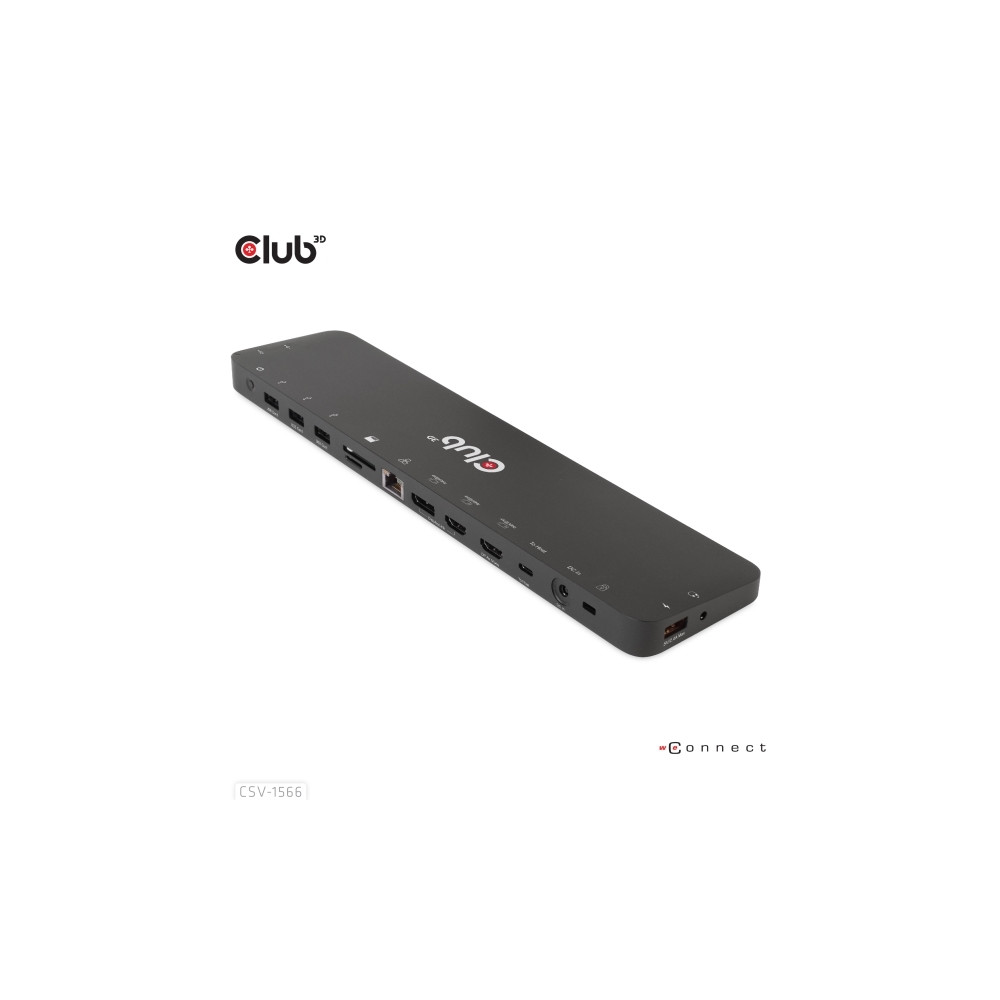 Produktbild för Club 3D - dockningsstation - USB-C - 2 x HDMI, DP - 1GbE