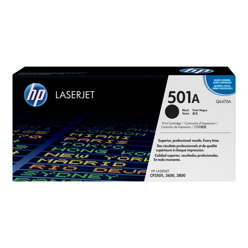 Produktbild för HP 501A - svart - original - LaserJet - tonerkassett (Q6470A)