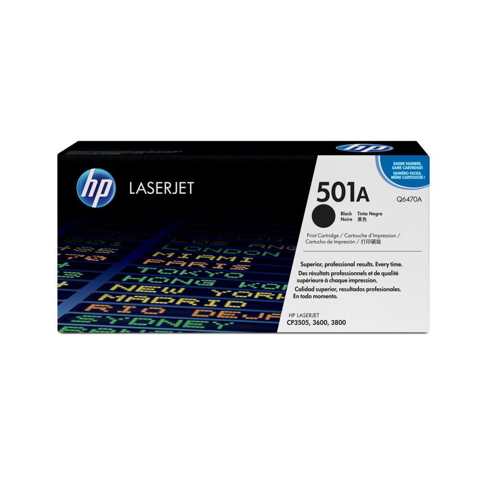 Produktbild för HP 501A - svart - original - LaserJet - tonerkassett (Q6470A)