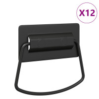 Produktbild för Skåpshandtag 12 pcs Svart 85 x 45 mm Metall