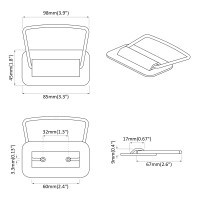 Produktbild för Skåpshandtag 2 pcs Antracit 85 x 45 mm Metall