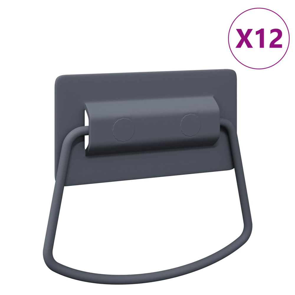 Produktbild för Skåpshandtag 12 pcs Antracit 85 x 45 mm Metall