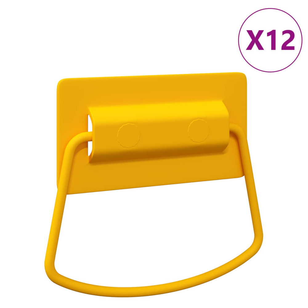Produktbild för Skåpshandtag 12 pcs Senapsgul 85 x 45 mm Metall