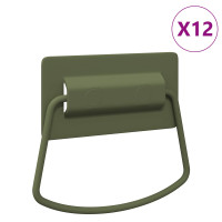 Produktbild för Skåpshandtag 12 pcs Olivgrön 85 x 45 mm Metall