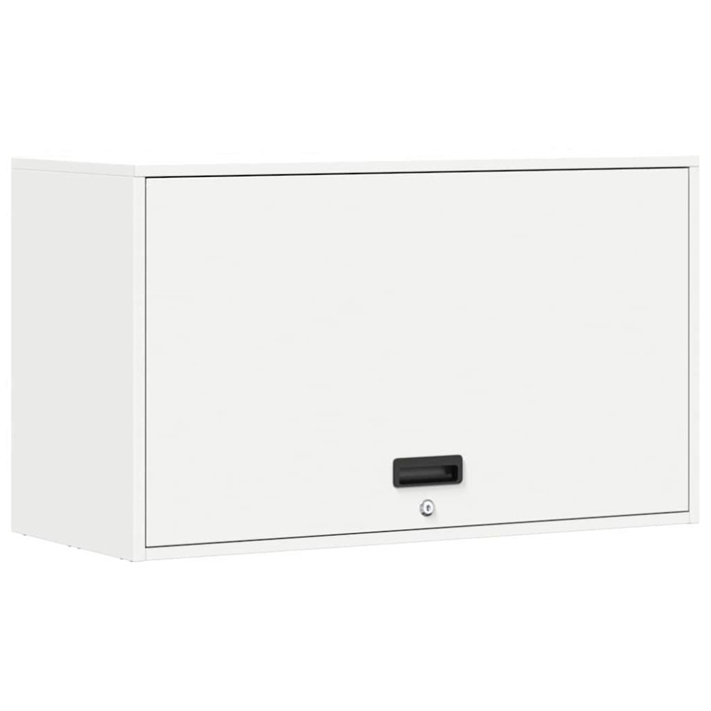 Produktbild för Vägghylla för garage Vit 90 x 40 x 53 cm Pulverlackerad stål