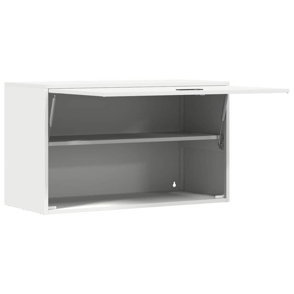 Produktbild för Vägghylla för garage Vit 90 x 40 x 53 cm Pulverlackerad stål