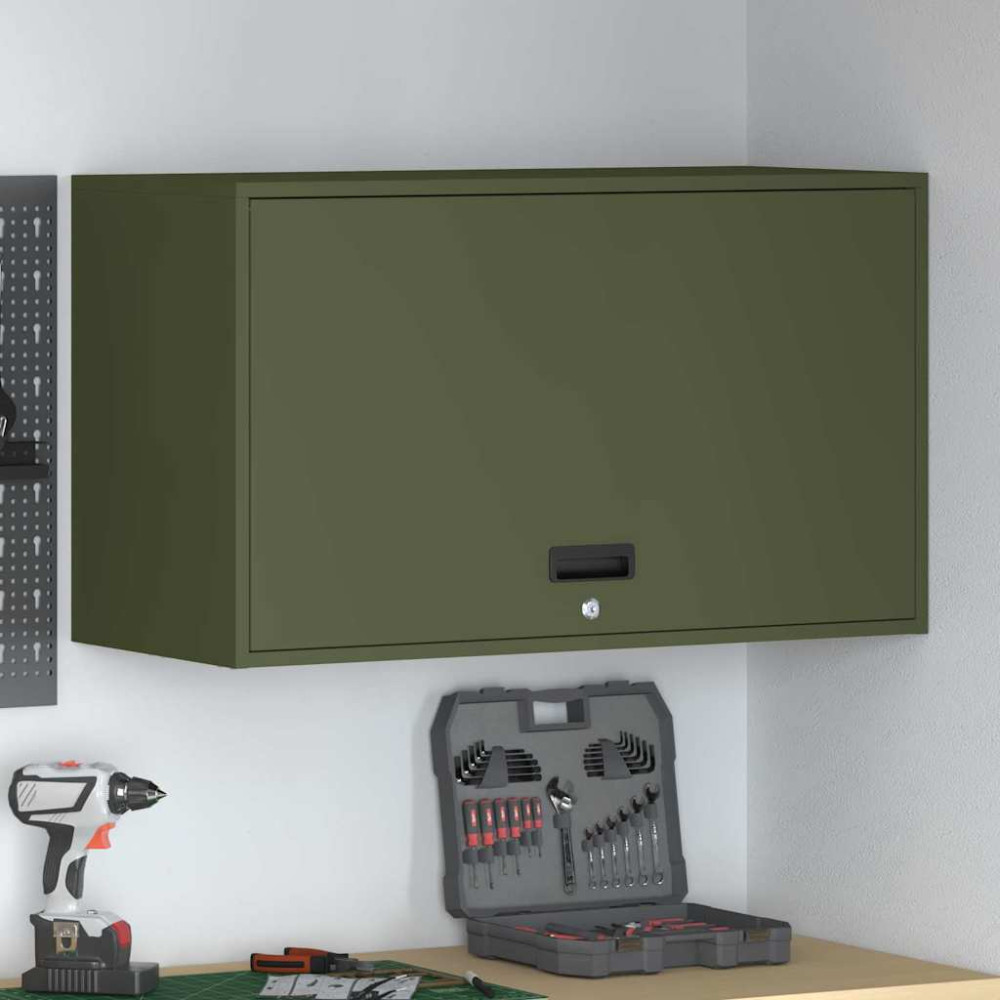 Produktbild för Vägghylla för garage Olivgrön 90 x 40 x 53 cm