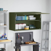 Produktbild för Vägghylla för garage Olivgrön 90 x 40 x 53 cm