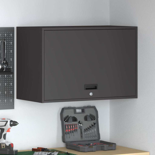 vidaXL Vägghylla för garage Svart 80 x 40 x 53 cm Pulverlackerad stål
