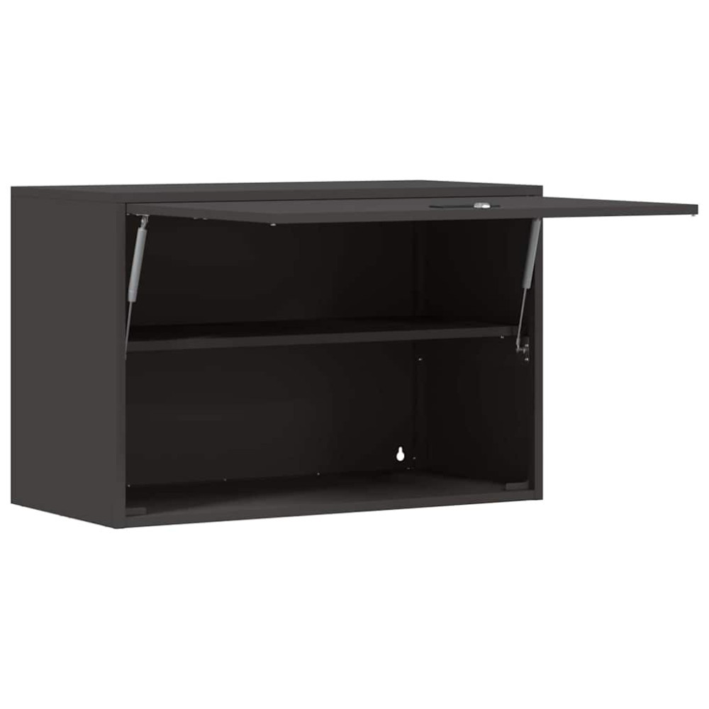 Produktbild för Vägghylla för garage Svart 80 x 40 x 53 cm Pulverlackerad stål