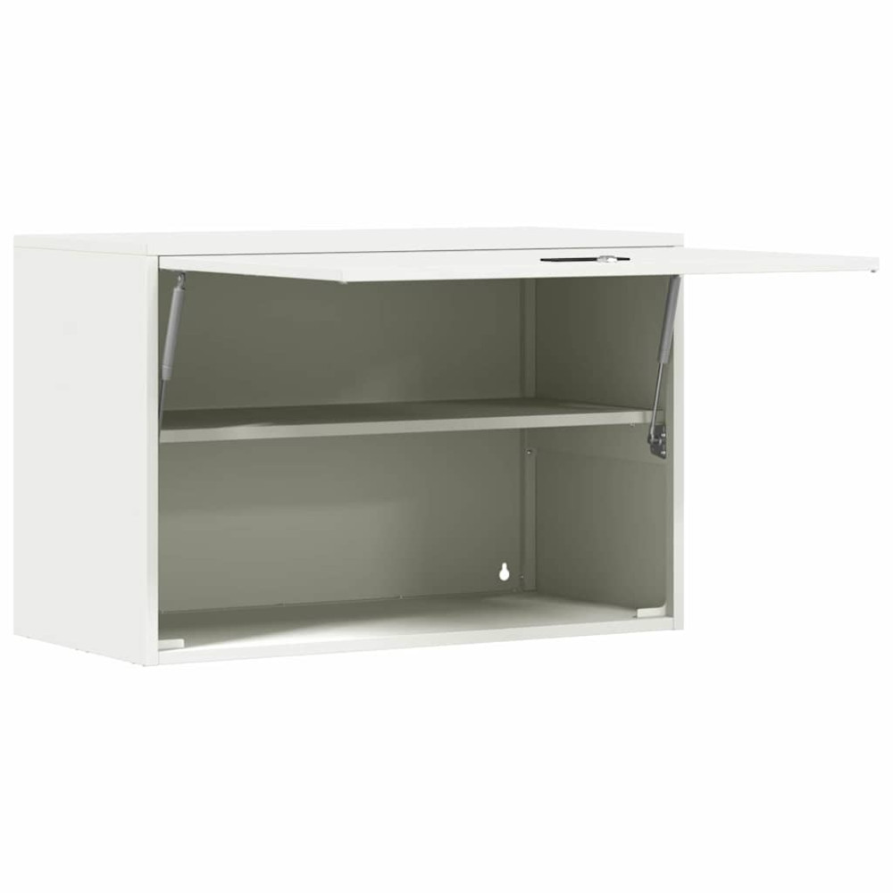 Produktbild för Vägghylla för garage Vit 80 x 40 x 53 cm Pulverlackerad stål