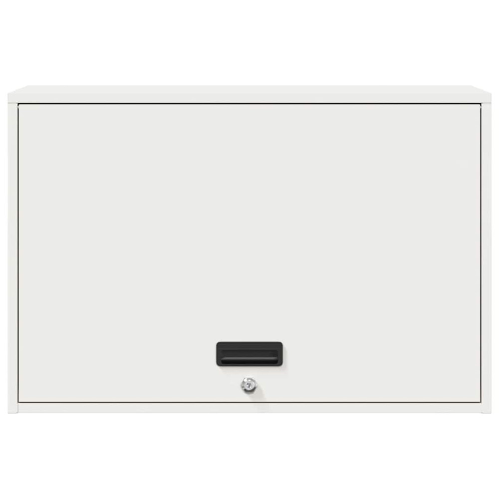 Produktbild för Vägghylla för garage Vit 80 x 40 x 53 cm Pulverlackerad stål