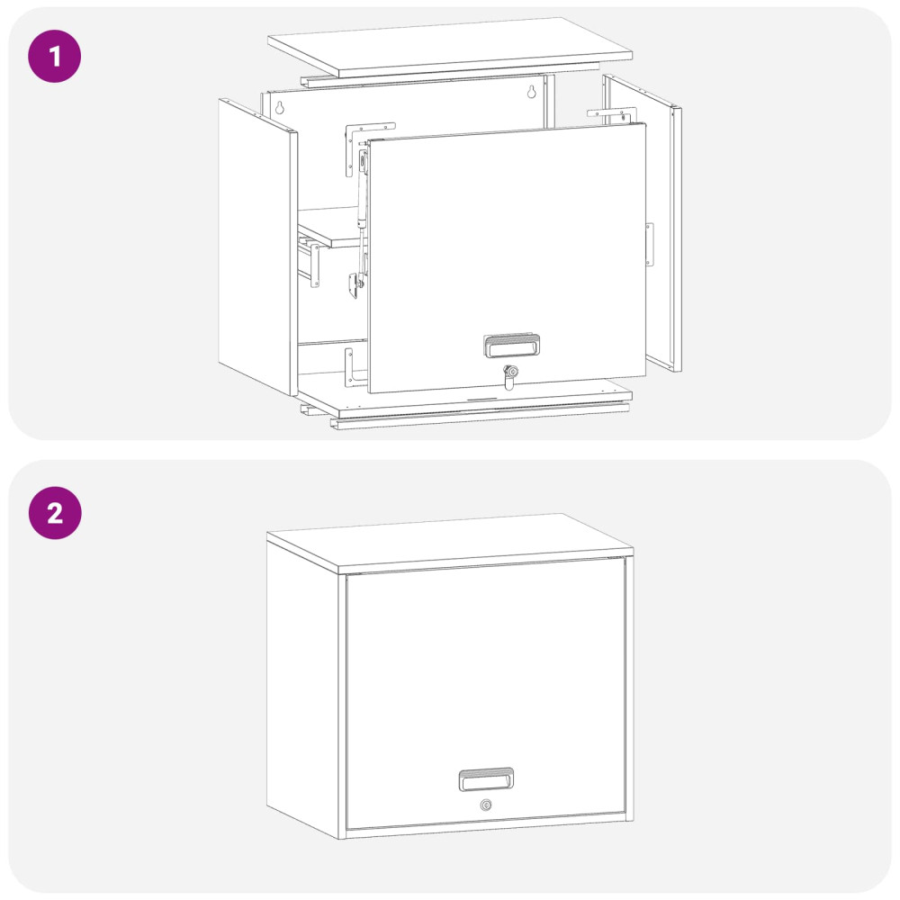 Produktbild för Vägghylla för garage Antracit 60 x 40 x 53 cm