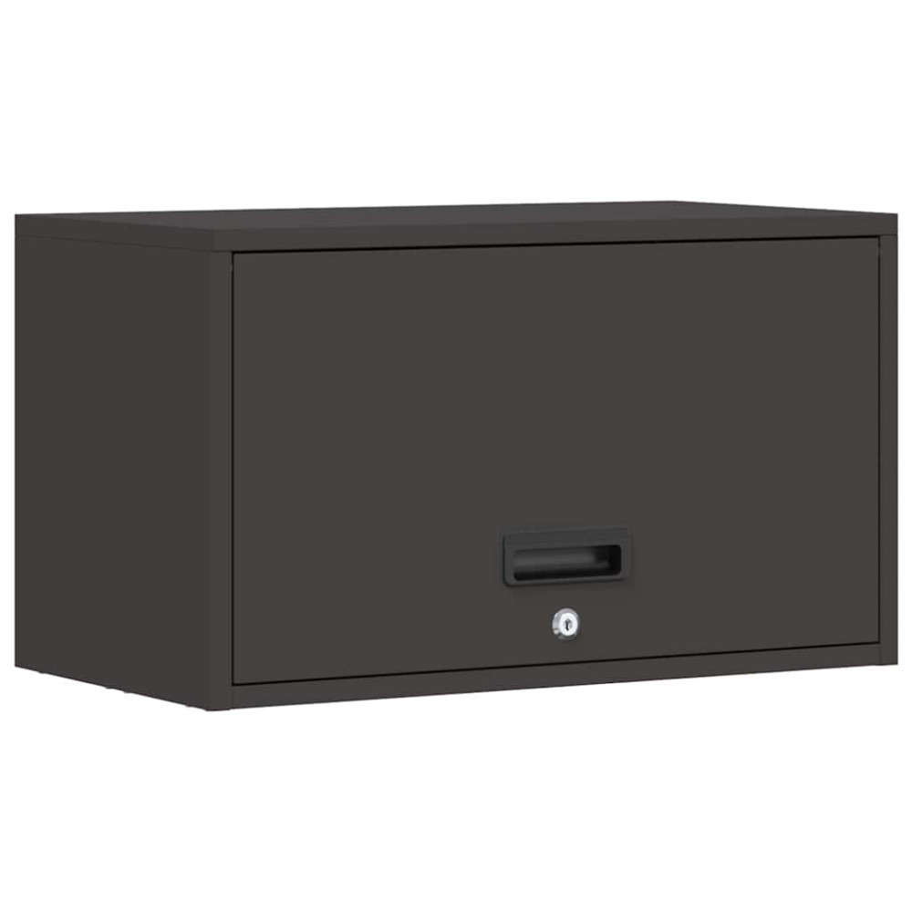 Produktbild för Vägghylla för garage Svart 60 x 33 x 35 cm Pulverlackerad stål