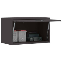 Produktbild för Vägghylla för garage Svart 60 x 33 x 35 cm Pulverlackerad stål